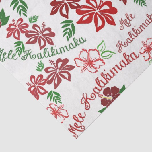 Hawaiian Hibiscus Mele Kalikimaka Weefselpapier Tissuepapier (Detail)