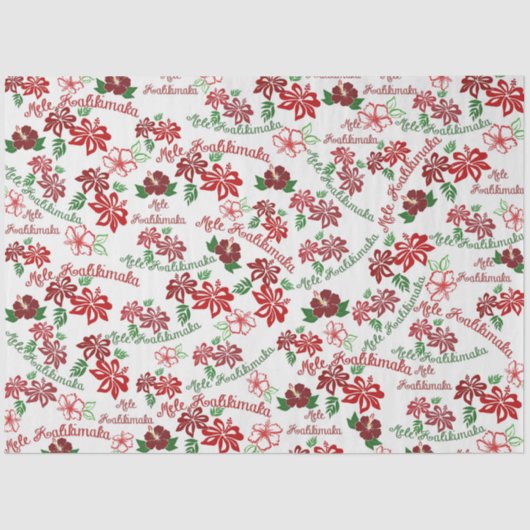 Hawaiian Hibiscus Mele Kalikimaka Weefselpapier Tissuepapier (Voorkant)