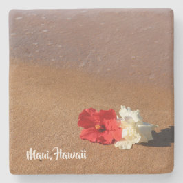 Hawaiian Hibiscus op het strand Onderzetter