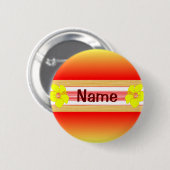 Hawaiian Hibiscus Red Surfboard Ronde Button 5,7 Cm (Voorkant /achterkant)