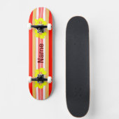 Hawaiian Hibiscus Red Surfboard Skateboard (Voorkant)