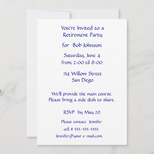 Hawaiian Hibiscus Retirement Kaart (Achterkant)