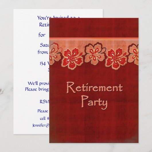Hawaiian Hibiscus Retirement Kaart (Voorkant / Achterkant)