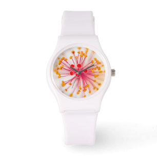 Hawaiian Hibiscus Sporty White Silicon Watch Horloge