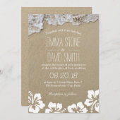 Hawaiian Hibiscus Summer Beach Destination Wedding Kaart (Voorkant / Achterkant)