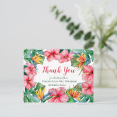 Hawaiian Hibiscus Tropical Bridal Dank u Briefkaart (Staand voorkant)