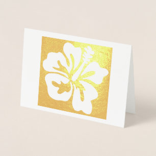 Hawaiian Hibiscus Tropical Floral Bloom Folie Kaarten