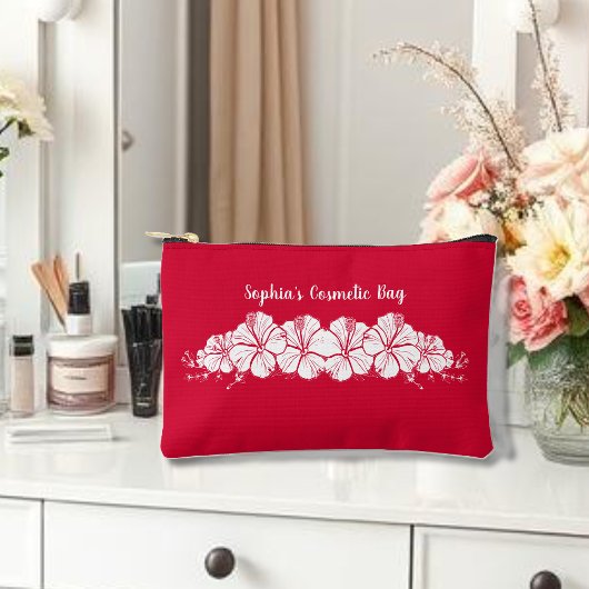 Hawaiian Hibiscus Tropical Flowers Cherry Red Etui