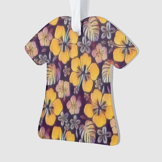 Hawaiian Hibiscus yellow Ornament (voorkant)