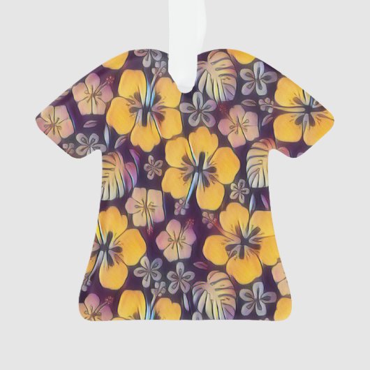 Hawaiian Hibiscus yellow Ornament (voorkant)