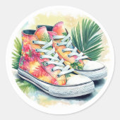 Hawaiian High-Top Sneakers Sticker (Voorkant)