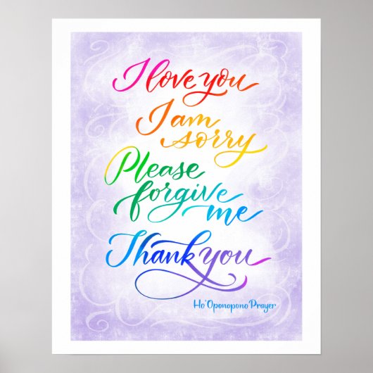 Hawaiian Ho' Oponopono Prayer Poster (Voorkant)