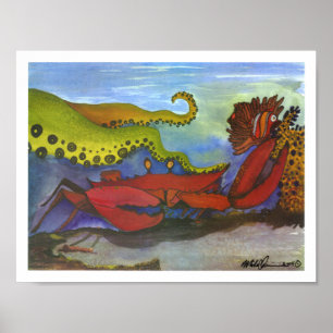 "Hawaiian Holiday" Waterverf Vis Kunst Poster