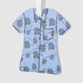 Hawaiian Holly Hanukkah Blue Floral Aloha Shirt Ornament (voorkant)