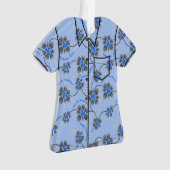 Hawaiian Holly Hanukkah Blue Floral Aloha Shirt Ornament (voorkant)
