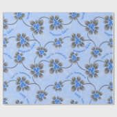 Hawaiian Holly Hanukkah Blue Floral Cadeaupapier (Vlak)