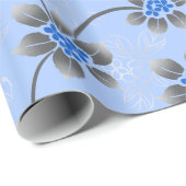 Hawaiian Holly Hanukkah Blue Floral Cadeaupapier (Rol Hoek)