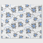 Hawaiian Holly Hanukkah Blue Floral Cadeaupapier (Vlak)