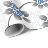 Hawaiian Holly Hanukkah Blue Floral Cadeaupapier (Rol Hoek)