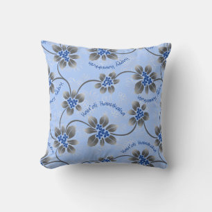 Hawaiian Holly Hanukkah Blue Floral Kussen