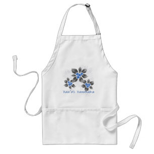 Hawaiian Holly Hanukkah Blue Floral Standaard Schort
