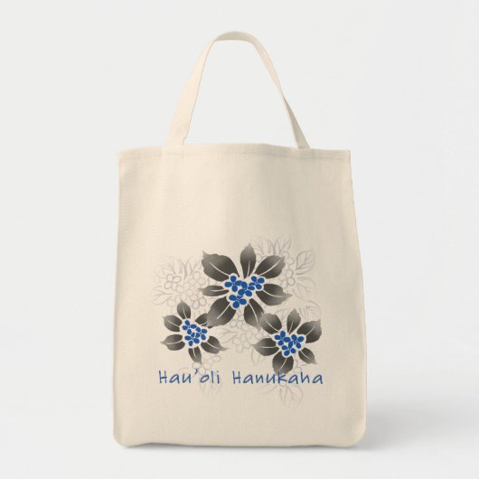 Hawaiian Holly Hanukkah Blue Floral Tote Bag (Voorkant)