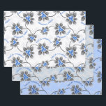 Hawaiian Holly Hanukkah Blue Floral Trio Inpakpapier Vel<br><div class="desc">Hau'oli Hanukaha is Hawai'ian voor Happy Hanukkah! Deze illustratie laat een tropische interpretatie zien van heilig in Hanukkah-kleuren en subtiele gradiënten. De letters zijn vol met sneeuw voor een extra verrassing. Dit ontwerp is beschikbaar op een verscheidenheid van producten voor thuis en kleding voor het hele gezin. Deze trio omvat...</div>