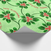 Hawaiian Holly Mele Kalikimaka kerstgroen Cadeaupapier (Hoek)