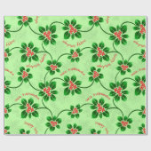 Hawaiian Holly Mele Kalikimaka kerstgroen Cadeaupapier (Vlak)
