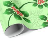 Hawaiian Holly Mele Kalikimaka kerstgroen Cadeaupapier (Rol Hoek)