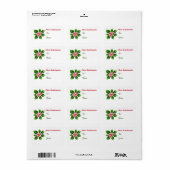 Hawaiian Holly Mele Kalikimaka Kerstrood Etiket (Full Sheet)