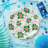 Hawaiian Holly Mele Kalikimaka Kerstrood Papieren Bordje (Feest)
