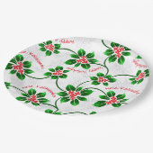 Hawaiian Holly Mele Kalikimaka Kerstrood Papieren Bordje (Gekanteld)
