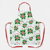 Hawaiian Holly Mele Kalikimaka Kerstrood Schort (Voorkant)