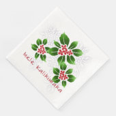 Hawaiian Holly Mele Kalikimaka Kerstrood Servet (Hoek)