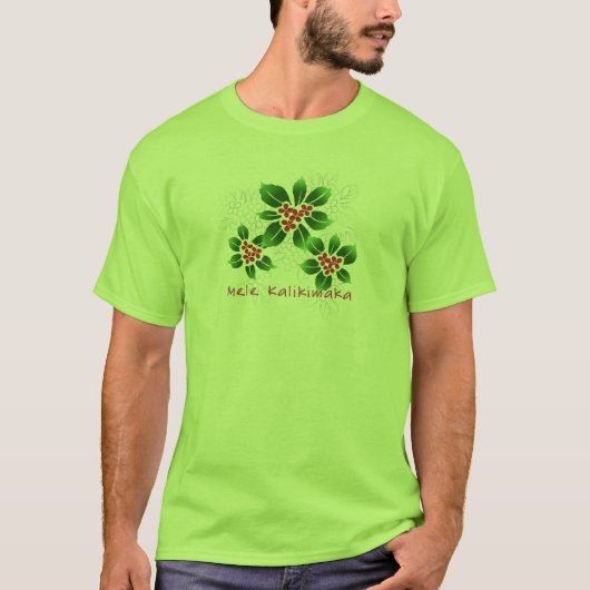 Hawaiian Holly Mele Kalikimaka Kerstrood T-shirt (Voorkant)
