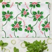 Hawaiian Holly Mele Kalikimaka Kerstrood Theedoek (Gevouwen)