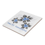 Hawaiian Holly Tile Trivets Tegeltje<br><div class="desc">Hau'oli Hanukaha is Hawai'ian voor Happy Hanukkah! Deze illustratie laat een tropische interpretatie zien van heilig in Hanukkah-kleuren en subtiele gradiënten. De letters zijn vol met sneeuw voor een extra verrassing.</div>