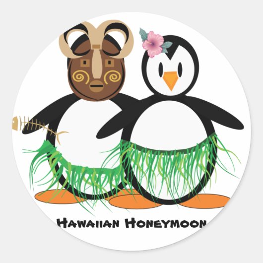 Hawaiian Honeymoon Ronde Sticker (Voorkant)