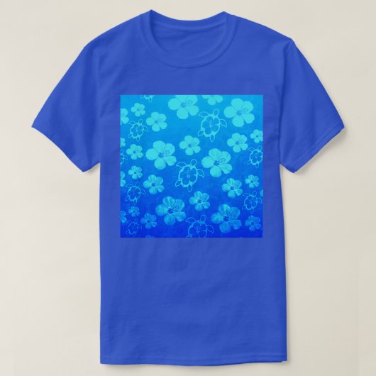 Hawaiian Honu en Hibiscus Triblend T-shirt (Design voorkant)