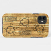 Hawaiian Honu en Tiki Mask Case-Mate iPhone Case (Achterkant (horizontaal))
