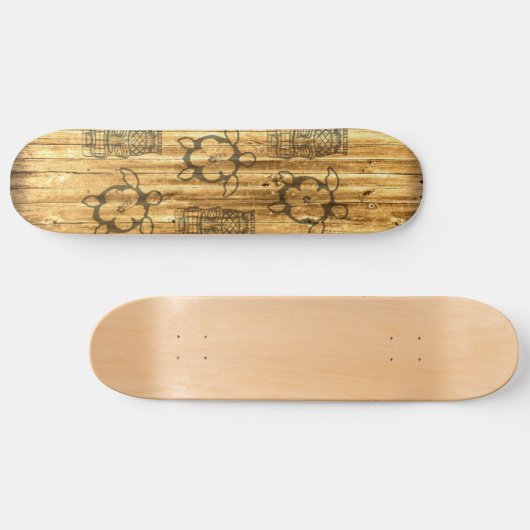 Hawaiian Honu en Tiki Mask Persoonlijk Skateboard (Horizontaal)