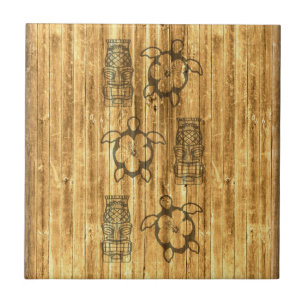 Hawaiian Honu en Tiki Mask Tegeltje