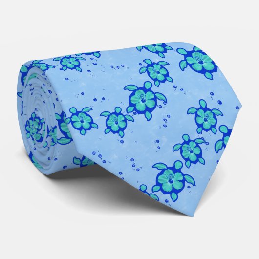 Hawaiian Honu Hibiscus Zee Turtles Stropdas (Opgerold)