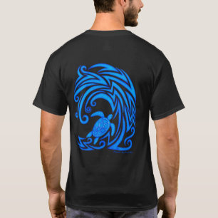 Hawaiian Honu on Waves Zee Turtle Tribal T shirt