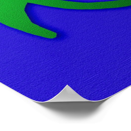 Hawaiian Honu Petroglyph op Blue Poster (Hoek)