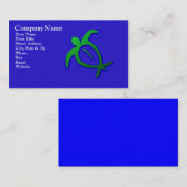 Hawaiian Honu Petroglyph over blauw Visitekaartje (Voorkant / Achterkant)