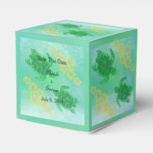 Hawaiian Honu slaat de datum op Bedankdoosjes (Achterkant)