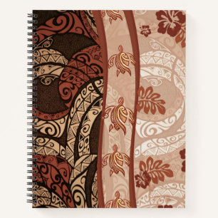 Hawaiian Honu Tapa Cloth Notebook Notitieboek