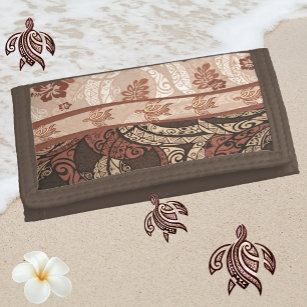 Hawaiian Honu Tapa Wallet Drievoud Portemonnee